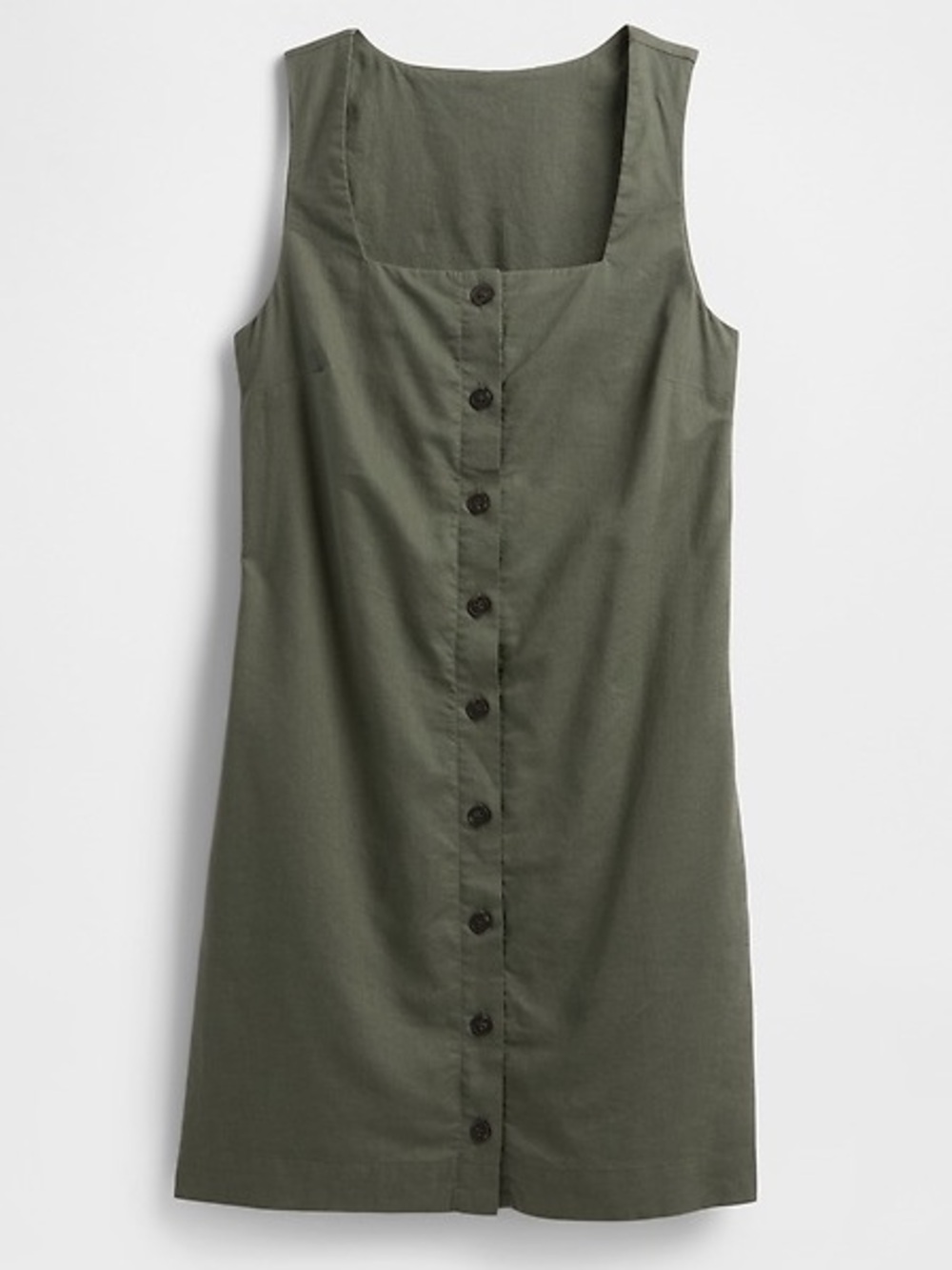 GAP Olive Green, Linen-Blend Button-Front Mini Dress, NWT size L
